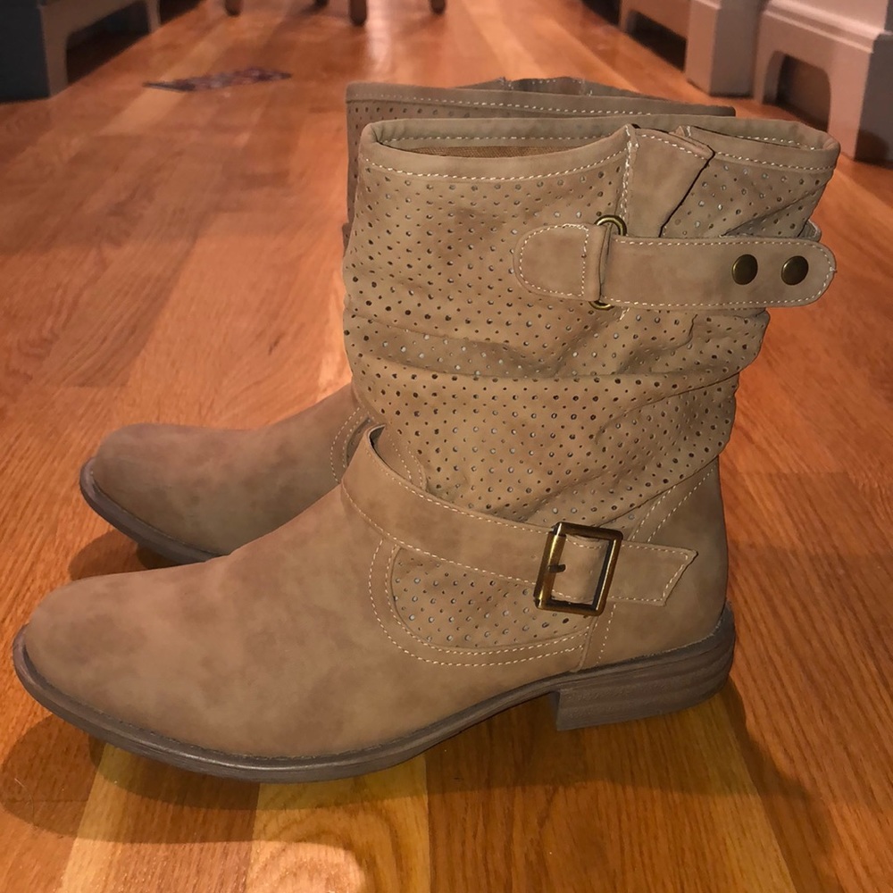 Tan booties